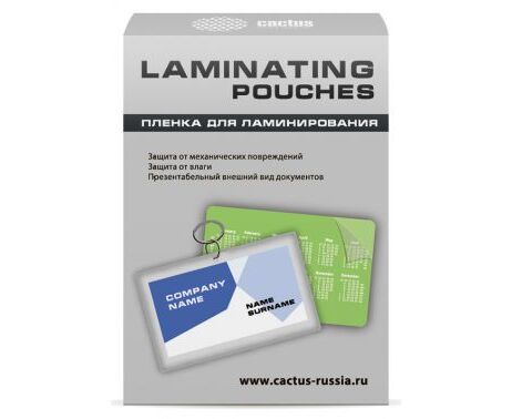 Пленка для ламинирования Cactus 125мкм (100шт) глянцевая 80x111мм CS-LPG80111125