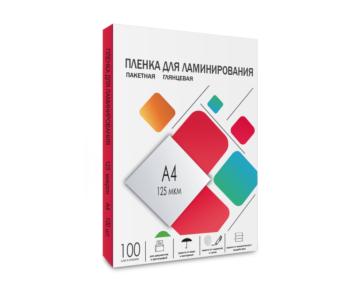 Пленка для ламинирования Гелеос LPA4-125 A4, 216х 303 (125 мкм) глянцевая 100шт
