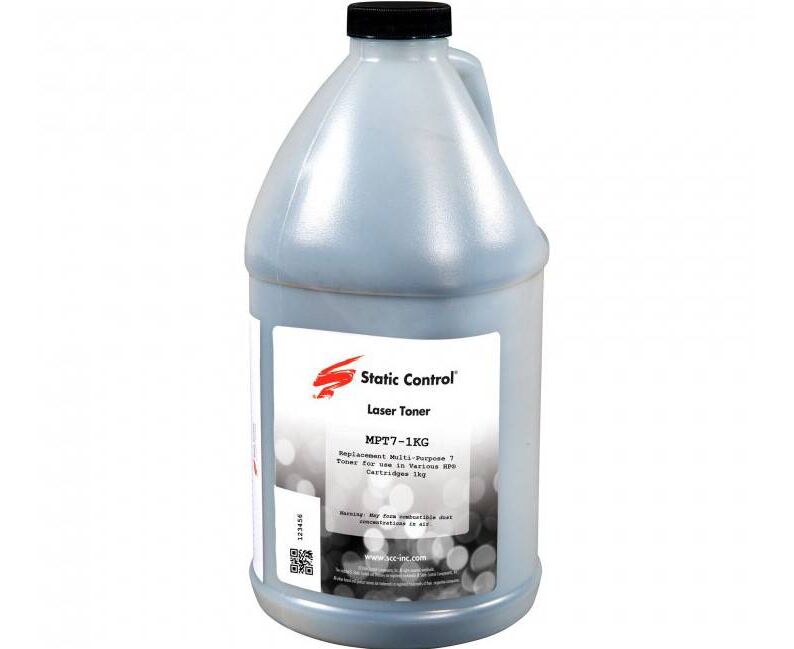 Тонер Static Control MPT7-1 KG черный флакон 1000гр. для принтера HP LJP1005/1006/1505