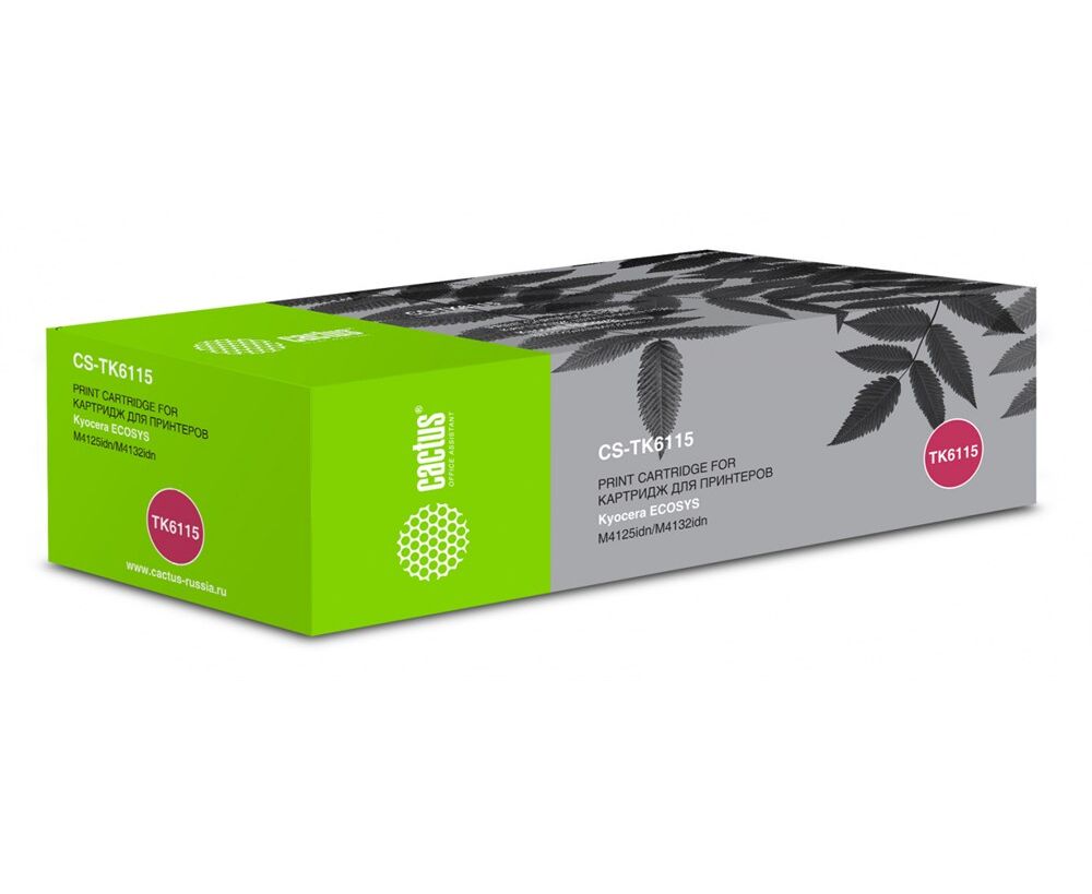 Тонер Картридж Cactus CS-TK6115 черный (15000стр.) для Kyocera Ecosys M4125idn/M4132idn