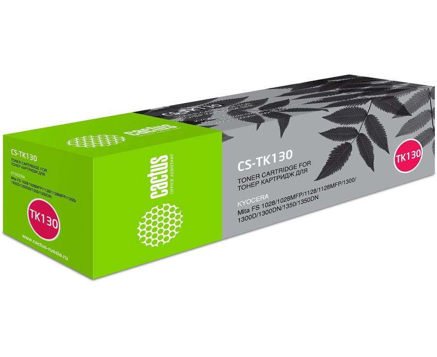 Тонер-картридж Cactus CS-TK130 для принтера Kyocera Mita FS-1028 MFP/1128 MFP, черный, 7200 стр.