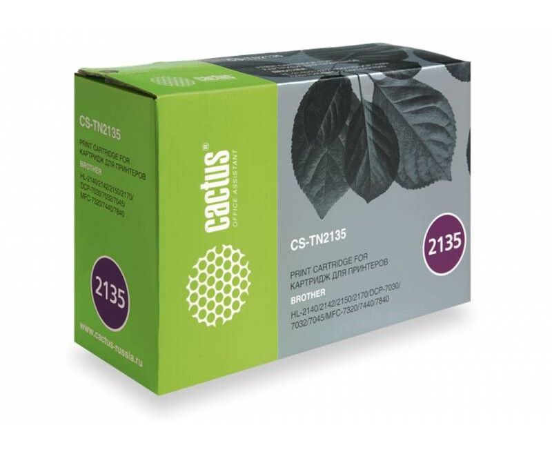Тонер-картридж Cactus CS-TN2135 для Brother HL-2140/2150/2170, DCP-7030, черный, 1500 стр.