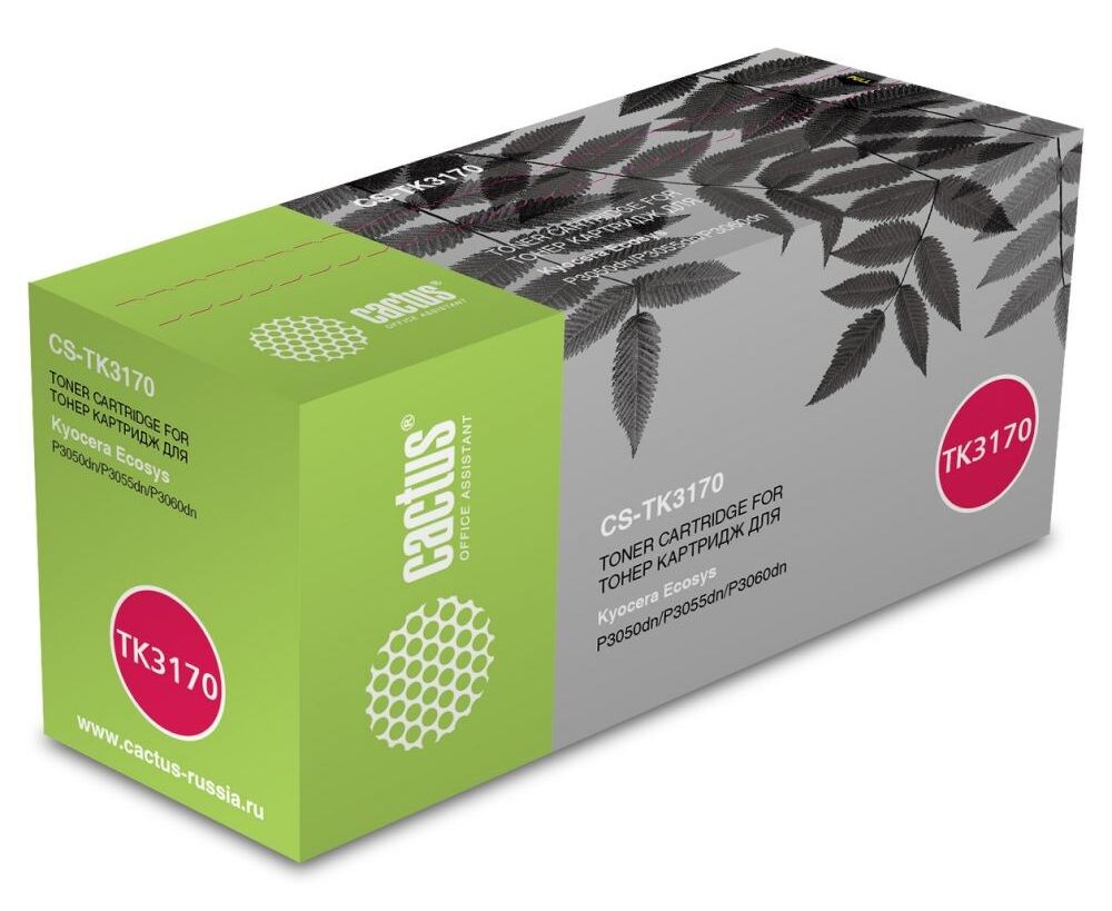 Тонер Картридж Cactus CS-TK3170 черный (15500стр.) для Kyocera Ecosys P3050dn/P3055dn/P3060dn