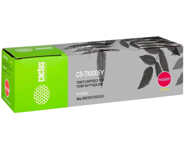 Тонер Картридж Cactus CS-TK8305 Y желтый для Kyocera Mita 3050/3051/3550/3551 (15000стр.)