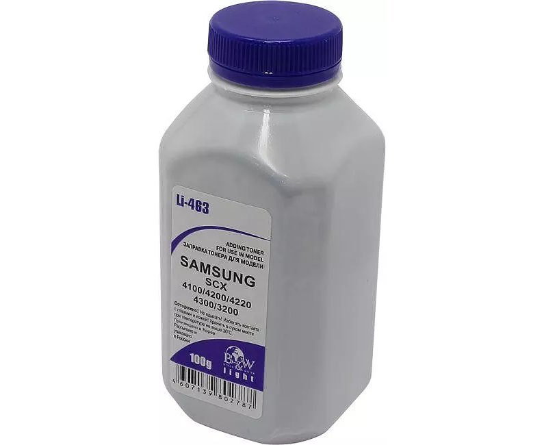 Тонер B&W LI-463, бутыль 100 г, черный, совместимый для Samsung SCX-4100/SCX-4200/SCX-4220/SCX-4300/SCX-3200