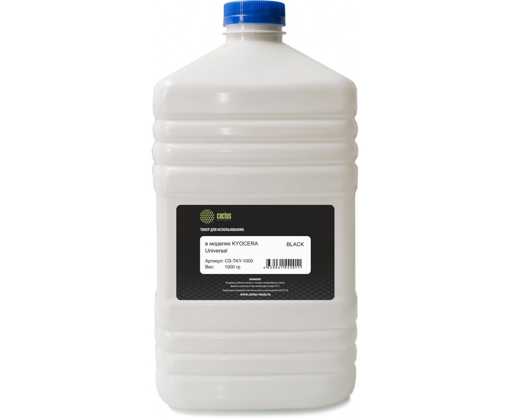 Тонер Cactus CS-TKY4-1000 черный флакон 1000гр для принтера Kyocera TK-3060/3100/3110/3130/3150/3160/3170/3190/3200/3300/3400/3410/3430/3440/50/55/60