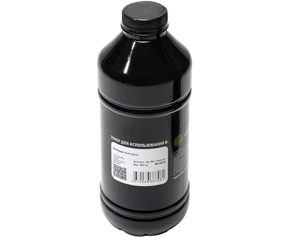 Тонер Cactus CS-RK-THМ247 черный флакон 400гр (в компл. чип) для принтера Катюша Р247/М247