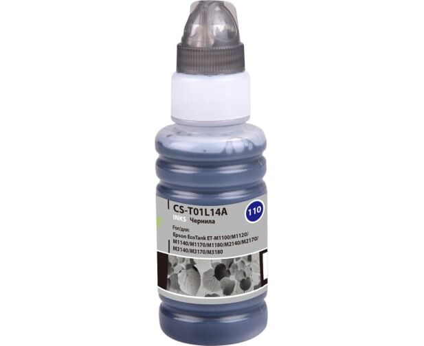 Чернила Cactus CS-T01 L14 A 110 S BK черный 70мл для Epson M1100/M1120/M1170/M2140/M2170