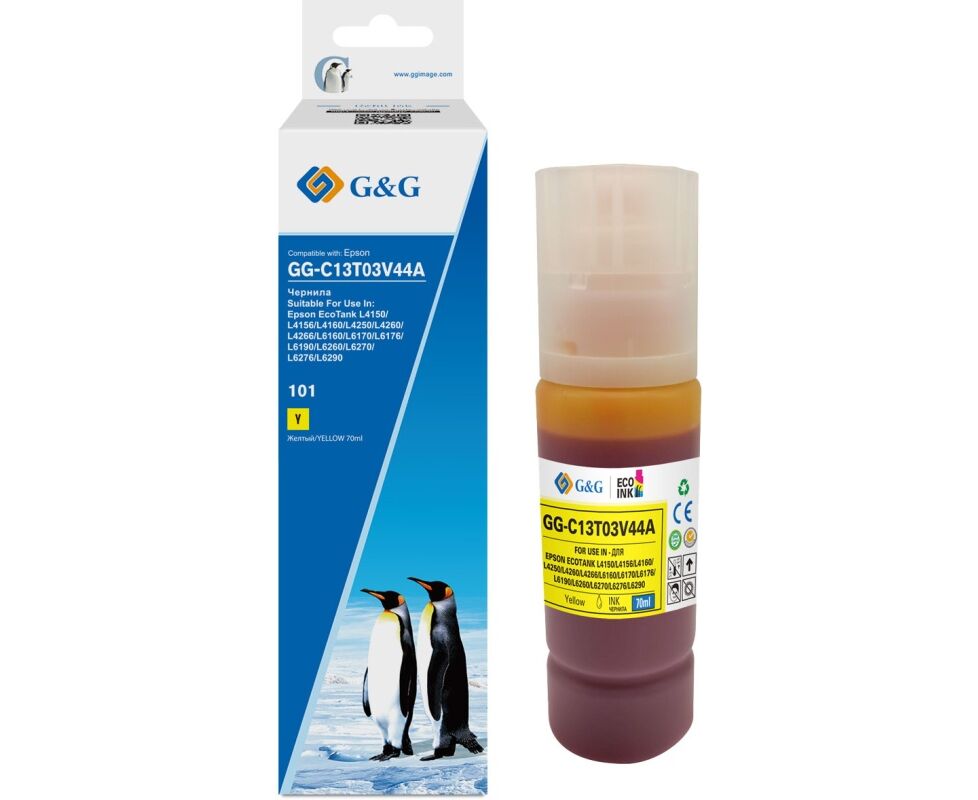 Чернила G&G GG-C13 T03 V44 A 101 Y желтый 70мл для Epson L4150/L4160/L6160/L6170