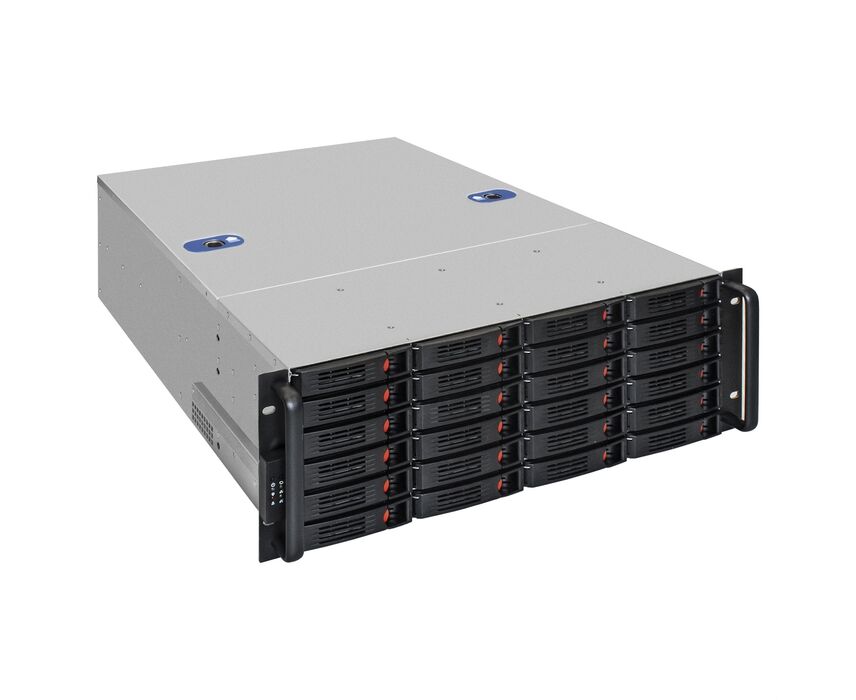 Корпус Exe Gate Pro 4 U660-HS24 EX292260 RUS RM 19", высота 4 U, глубина 660, без БП, 24x Hot Swap, USB