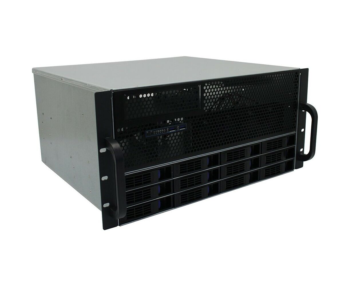 Корпус Procase ES512 XS-SATA3-B-0 5 U Rack server case (12 SATA3/SAS 12 Gb hotswap HDD), черный, без блока питания