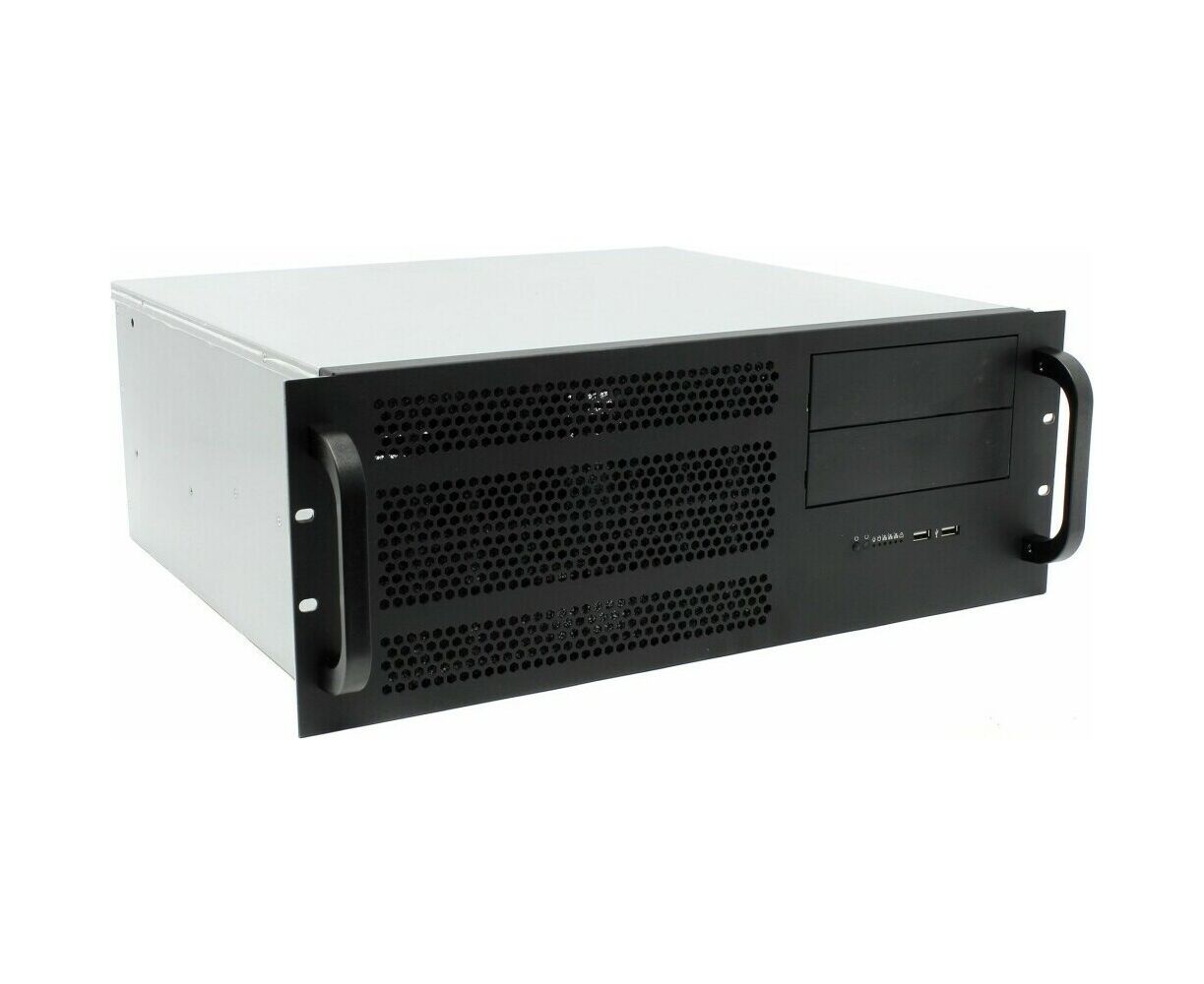 Корпус Procase EM439-B-0 черный 4 U глубина 390мм, внешн 1x5.25, внутр 4x HDD, MB 12"x13", без Б/П PS2