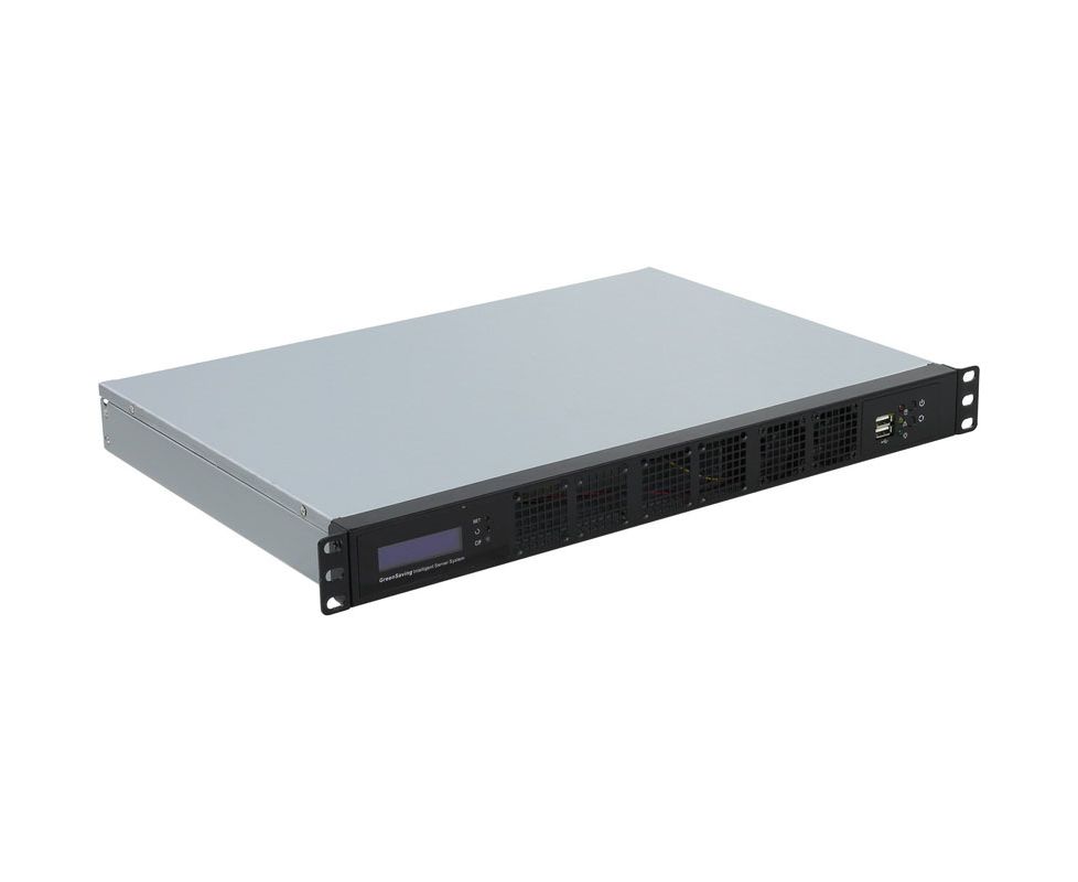 Корпус Procase GM132-B-0, Корпус 1 U Rack server case, черный, панель управления, без блока питания, глубина 320мм, MB 9.6"x9.6"