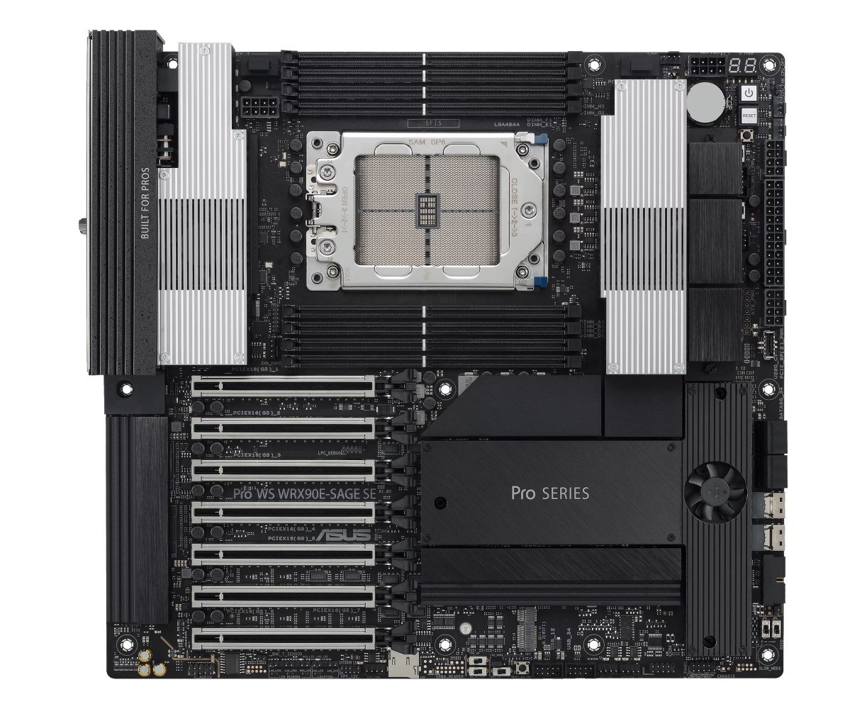 Материнская плата ASUS Pro WS WRX90 E-Sage SE (90 MB1 FW0-M0 EAY0) /AMD STR5,WRX90,PCIE 5.0,WS MB