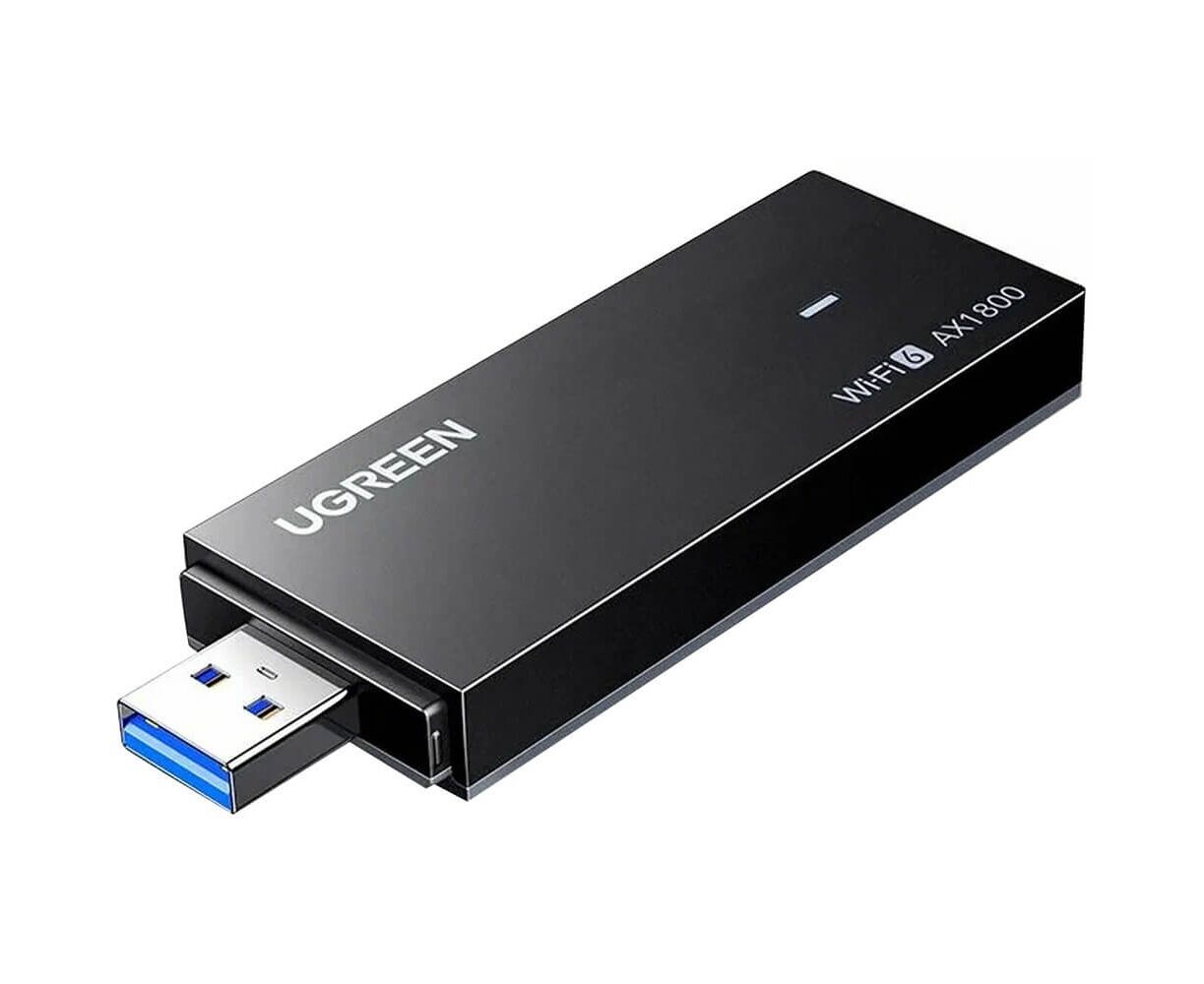 Двухдиапазонный USB-адаптер UGREEN CM499 (65225) AX1800 Dual-Band Wireless Adapter (Wi-Fi 6) черный