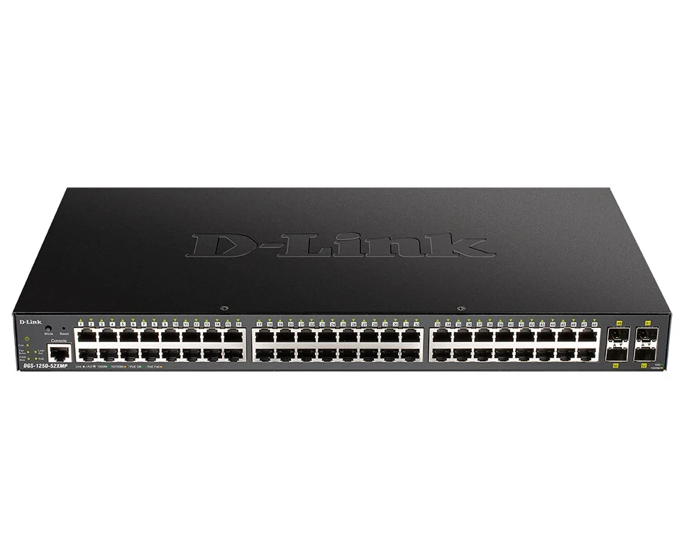 Коммутатор D-Link (DGS-1250-52 XMP/A1 A) 48 G 4 SFP+ 48 Po E+ 370 W управляемый