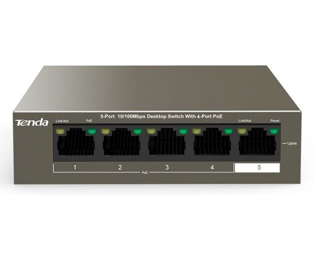Коммутатор Tenda TEF1105 P-4-63 W 5port 10/100 M