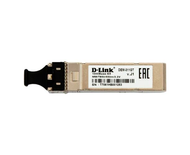 D-Link 311 GT/A1 A SFP-трансивер с 1 портом 1000 Base-SX для многомодового оптического кабеля (до 550 м)