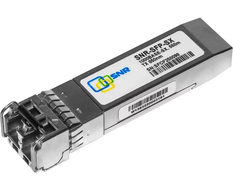 SFP модуль SNR (SNR-SFP-SX (7.5d B)) оптический, дальность до 550м (7.5d B), 850нм