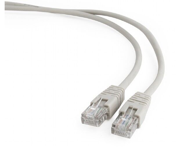 Патч-корд UTP5e, 15 м, литой, многожильный, биметалл CCA, 26 AWG, PVC, серый, CABLEXPERT PP12-15 M