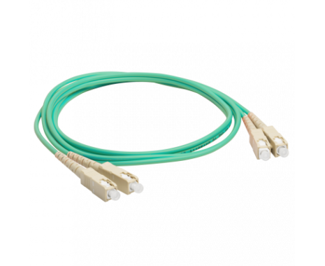 Патч-корд LANMASTER (LAN-2 SC-2 SC/OM3-1.0) оптический дуплексный, SC/PC-SC/PC, OM3, LSZH, 1.0 м
