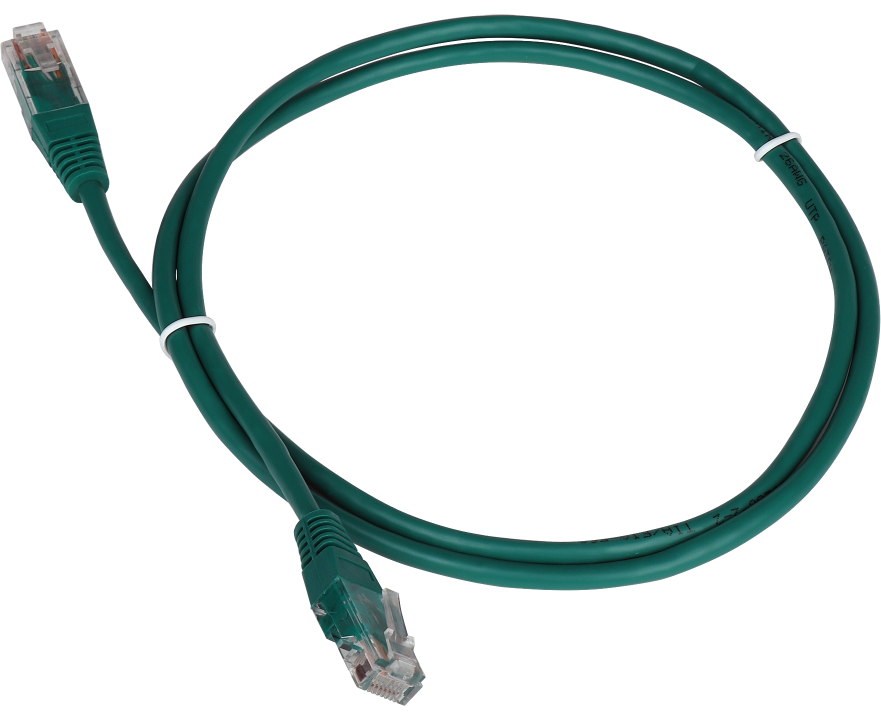 Патч-корд TWT (TWT-45-45-1.0-GN) TWT UTP кат.5e, с заливными колпачками, 1.0 м, зеленый