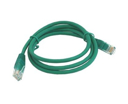 Патч-корд UTP5e, 3 м, литой, многожильный, биметалл CCA, 26 AWG, PVC, зелёный CABLEXPERT PP12-3 M/G