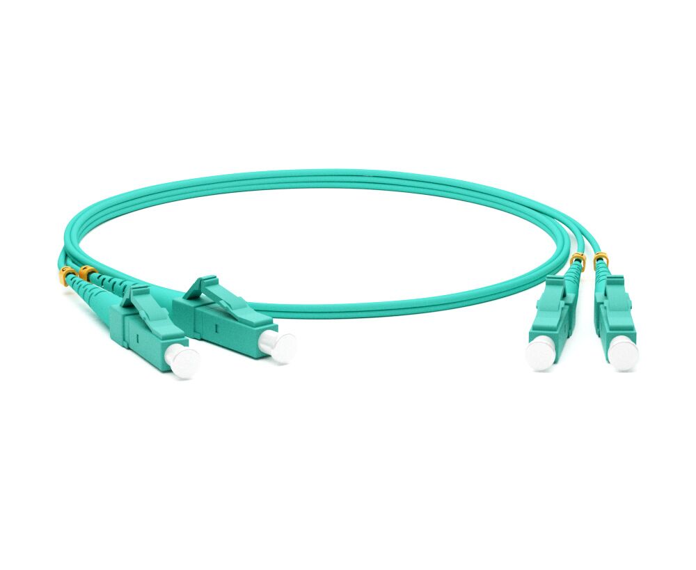 Патч-корд HYPERLINE FC-D2-503-LC/PR-LC/PR-H-20 M-LSZH-AQ волоконно-оптический MM50/125 (OM3), LC-LC, duplex, 10 G/40 G, LSZH, 20 м