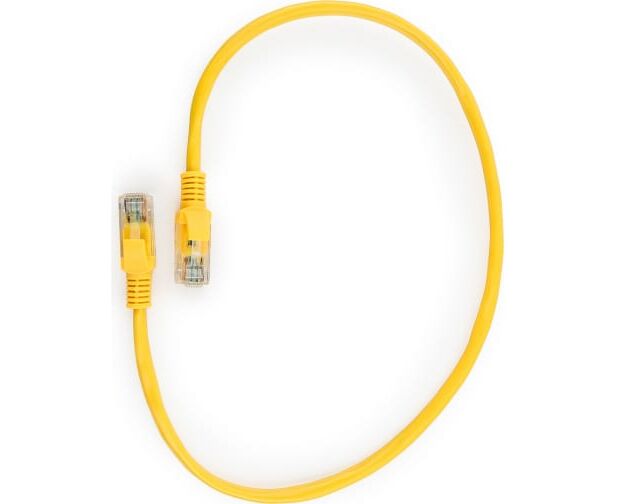 Патч-корд Cablexpert PP10-0.25 M/Y медный UTP кат.5, 0.25м, литой, многожильный (желтый)