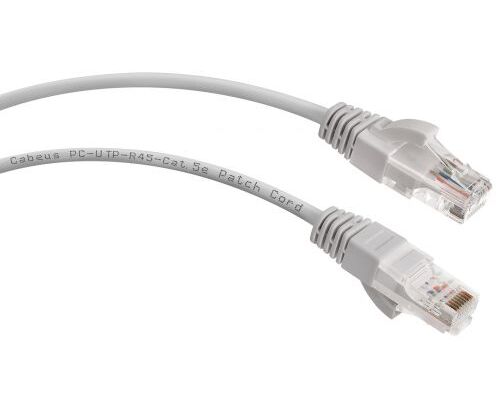 Патч-корд Cabeus (PC-UTP-RJ45-Cat.5e-2m) U/UTP, категория 5е, 2x RJ45/8p8c, неэкранированный, серый, PVC, 2м