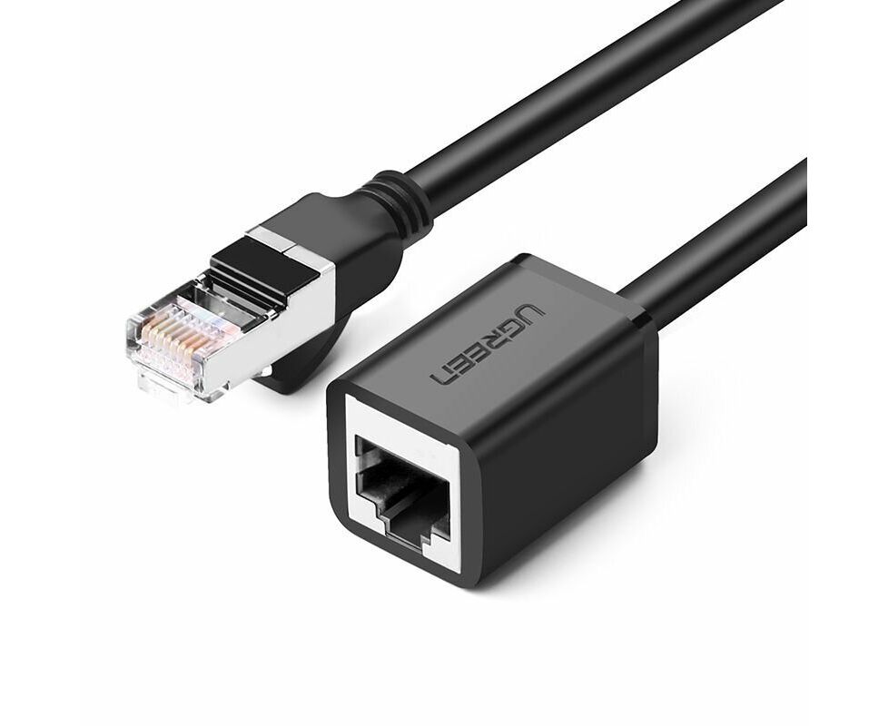 Кабель UGREEN NW112 11281 Cat 6 F/UTP Ethernet RJ45 Extension Male/Female Patch Cords 2m Black