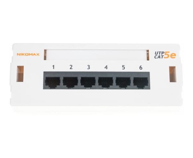 Патч-панель NIKOMAX NMC-WP06 UD2-GY настенная, порты 6 x RJ-45 кат. 5e, серый