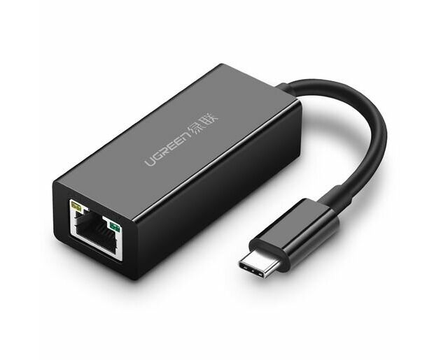 Сетевой адаптер UGREEN US236 50307 USB-C 3.1 GEN1 Male to 10/100/1000 Mbps Ethernet Adapter Black