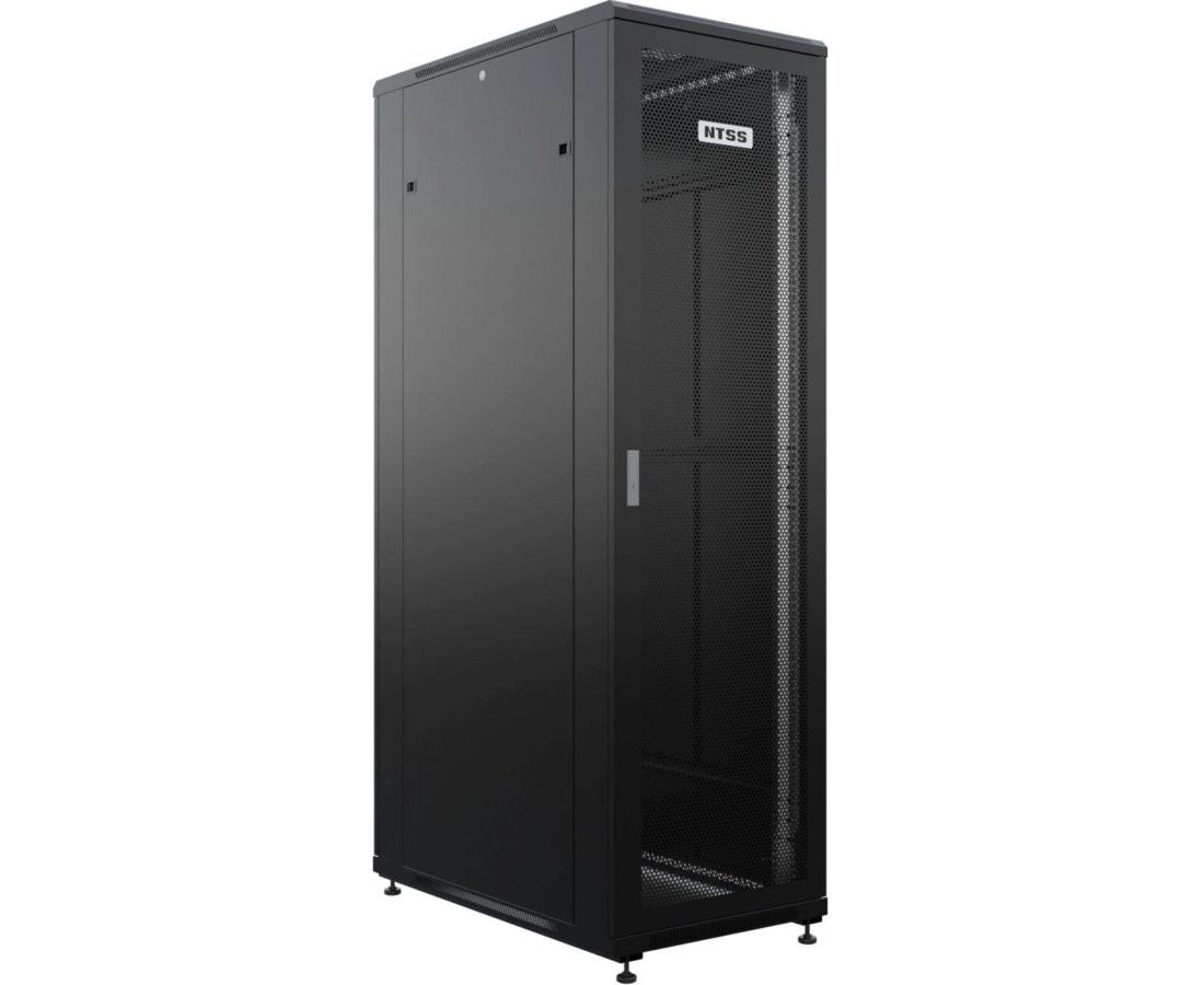 Шкаф серверный NTSS Премиум NTSS-R42 U60100 PD/PDD-BL напольный 42 U 600x1000мм пер.дв.перфор. задн.дв.перфор.2-хст. 900кг черный 910мм 111кг 1987мм IP