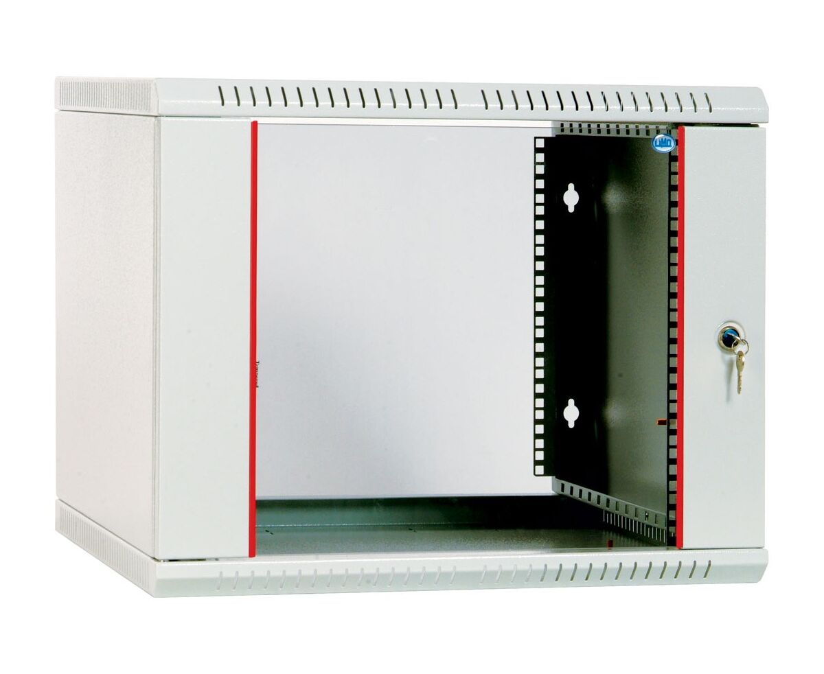 Шкаф телекоммуникационный настенный разборный 6 U (600х 350) дверь стекло