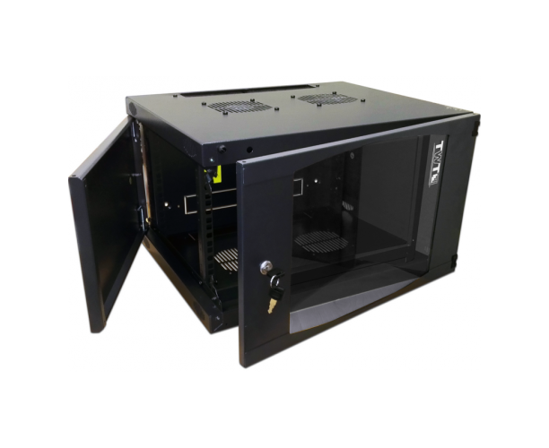 Шкаф коммутационный Lanmaster Next TWT-CBWNG-9 U-6 X4-BK 9 U 550x450мм пер.дв.стекл 60кг черный