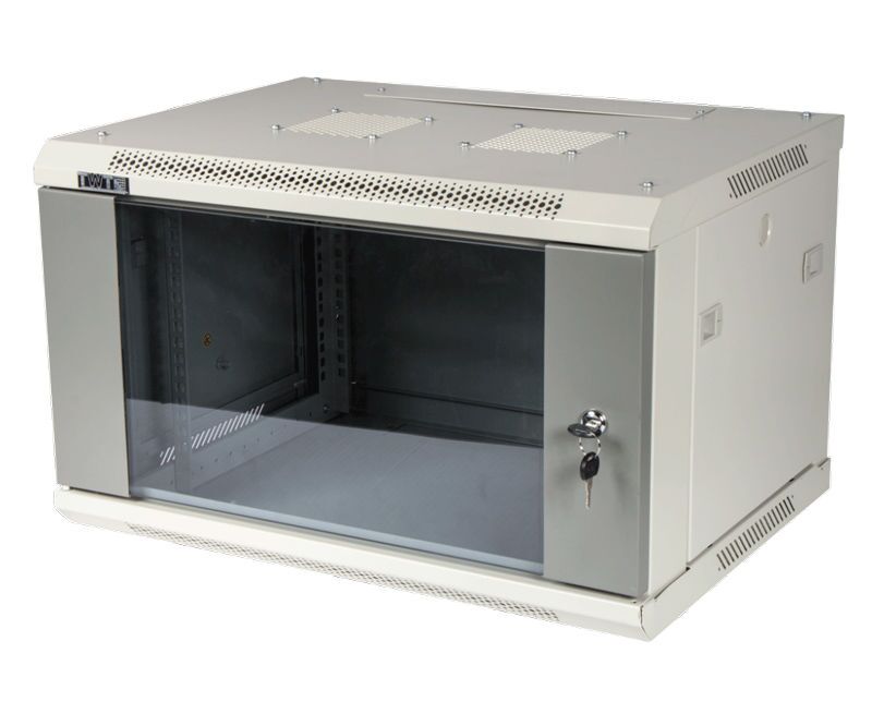 Шкаф коммутационный Lanmaster (TWT-CBWPG-9 U-6 X4-GY) серый настенный 9 U 600x400мм пер.дв.стекл 60кг