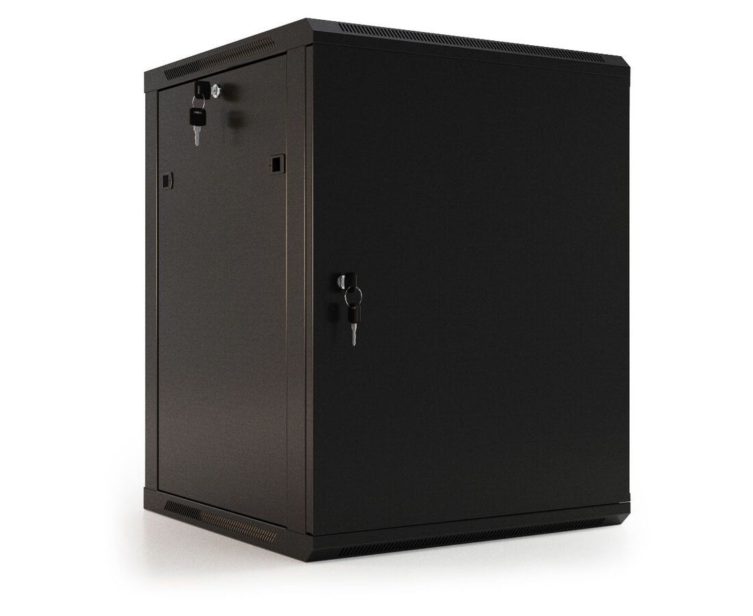 Шкаф коммутационный Hyperline TWB-0645-SR-RAL9004 настенный 6 U 600x450мм пер.дв.стал.лист 60кг черный