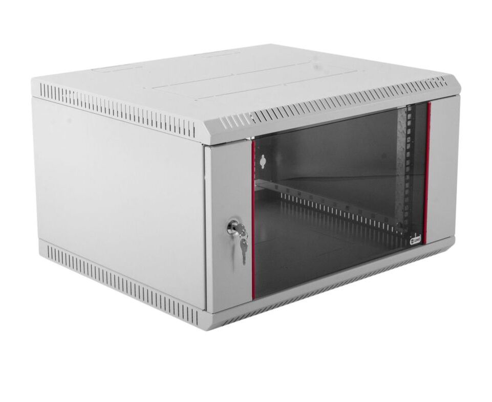 Шкаф коммутационный ЦМО (ШРН-6.650) настенный 6 U 600x650мм пер.дв.стекл серый