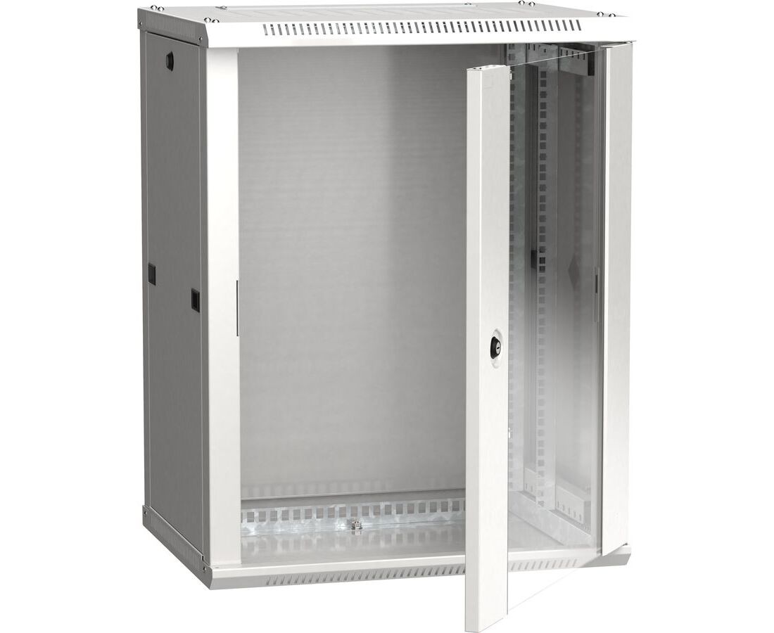 Шкаф коммутационный ITK Linea W (LWR3-12 U64-GF) настенный 12 U 600x450мм пер.дв.стекл серый сталь