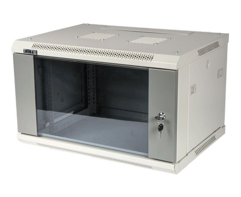 Шкаф коммутационный Lanmaster (TWT-CBWPG-6 U-6 X6-GY) настенный 6 U 600x600мм пер.дв.стекл серый