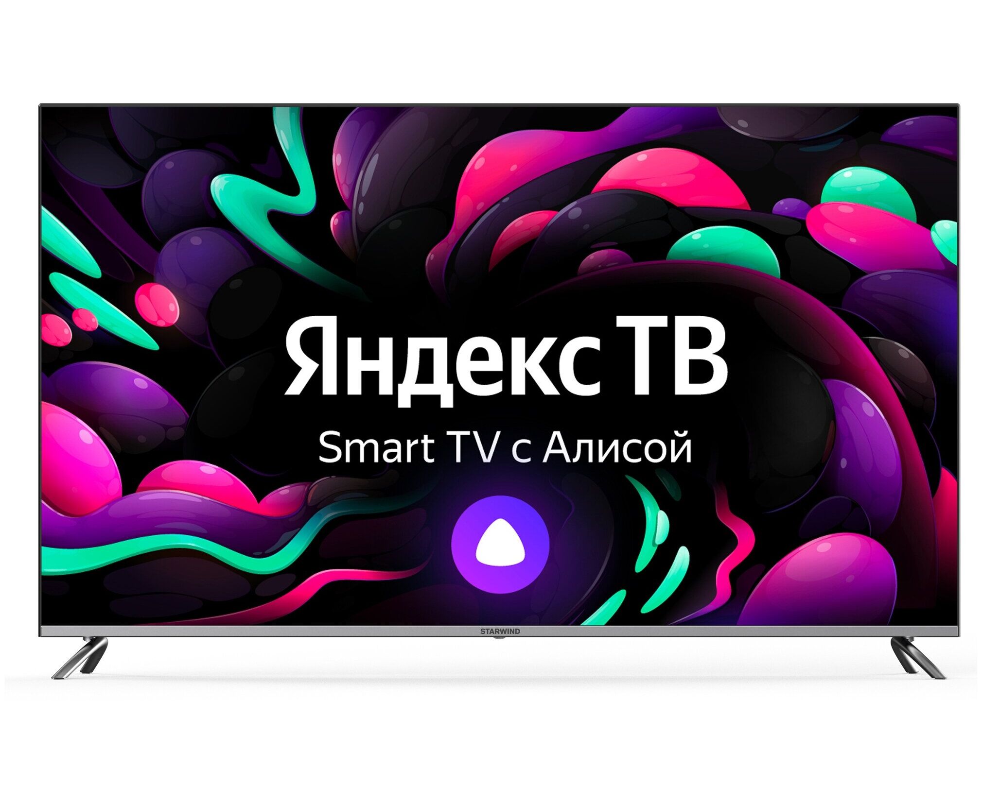 58" Телевизор Starwind SW-LED58 UG401 стальной 3840x2160, 4 K Ultra HD, 60 Гц, Wi-Fi, Smart TV, Яндекс ТВ
