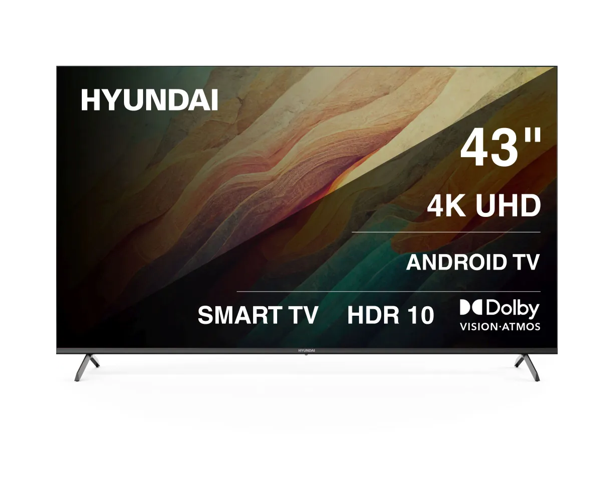 43" Телевизор Hyundai H-LED43 BU7009 черный 3840x2160, 4 K Ultra HD, 60 Гц, Wi-Fi, Smart TV, Android TV
