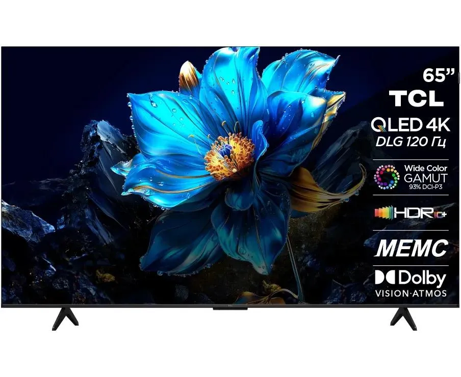 65" Телевизор TCL 65 P7 K черный QLED 3840x2160, 4 K Ultra HD, 60 Гц, Wi-Fi, Smart TV, Google TV