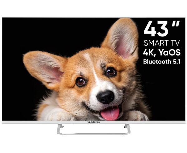 43" Телевизор Top Device TDTV43 CS03 U_WE белый 3840x2160 Ultra HD, Wi-Fi, 60 Гц Smart Ya OS
