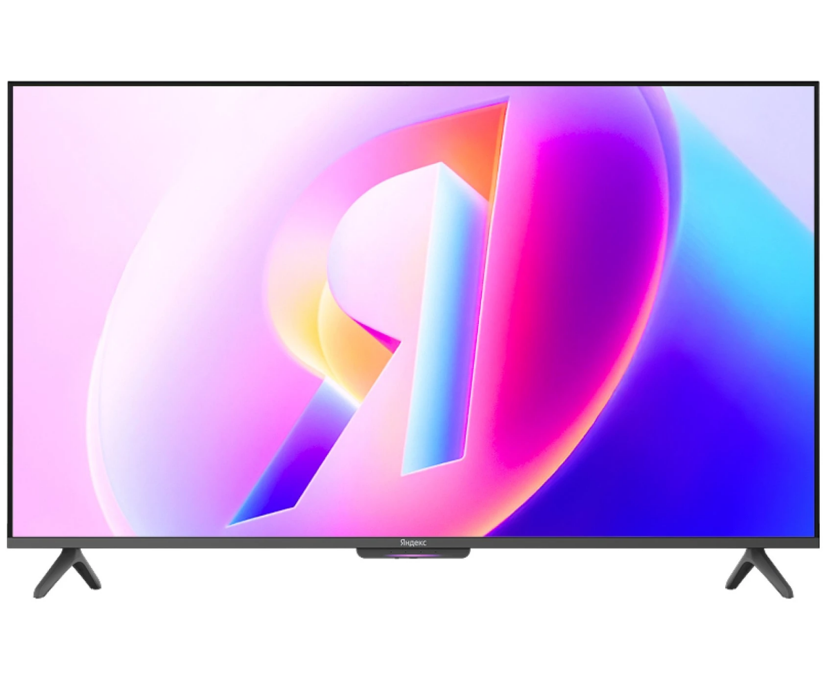 55" Телевизор YANDEX ТВ Станция Бейсик QLED с Алисой YNDX-00080 черный 3840x2160, 4 K Ultra HD, 60 Гц, Wi-Fi, Smart TV, Яндекс ТВ