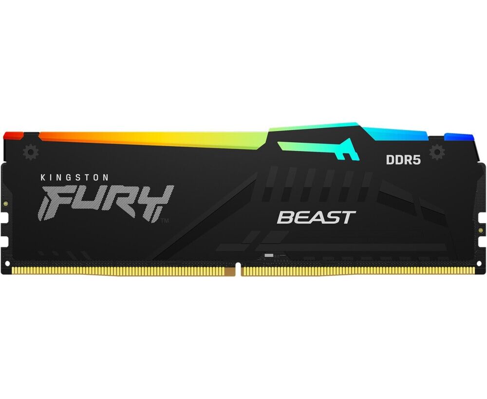 ОЗУ Kingston FURY Beast RGB XMP Gaming Memory (KF556 C40 BBA-16) DDR5 5600 16 GB DIMM Non-ECC, CL40, 1.25 V, 1 RX8 40-40-40