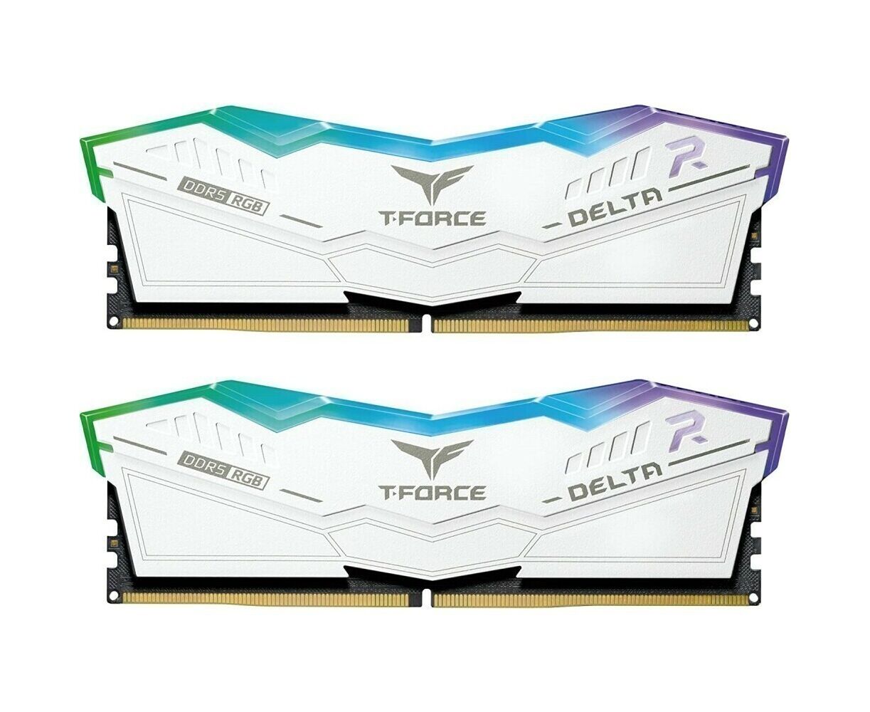 ОЗУ TEAMGROUP T-Force Delta RGB 32 GB (FF4 D532 G6000 HC30 DC01) (2x16 GB) DDR5 6000 M Hz CL30 (30-36-36-76) 1.35 V / White