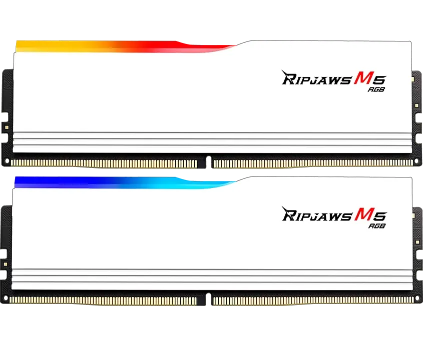 ОЗУ G.SKILL Ripjaws M5 RGB (F5-6400 J3239 G32 GX2-RM5 RW) 64 GB (2x32 GB) DDR5 6400 M Hz CL32 (32-39-39-102) 1.4 V / White