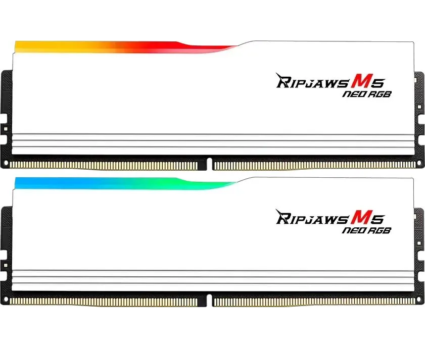 ОЗУ G.SKILL Ripjaws M5 Neo RGB (F5-6000 J3038 F16 GX2-RM5 NRW) 32 GB (2x16 GB) 6000 M Hz DDR5 CL30 (30-38-38-96) 1.35 V / White